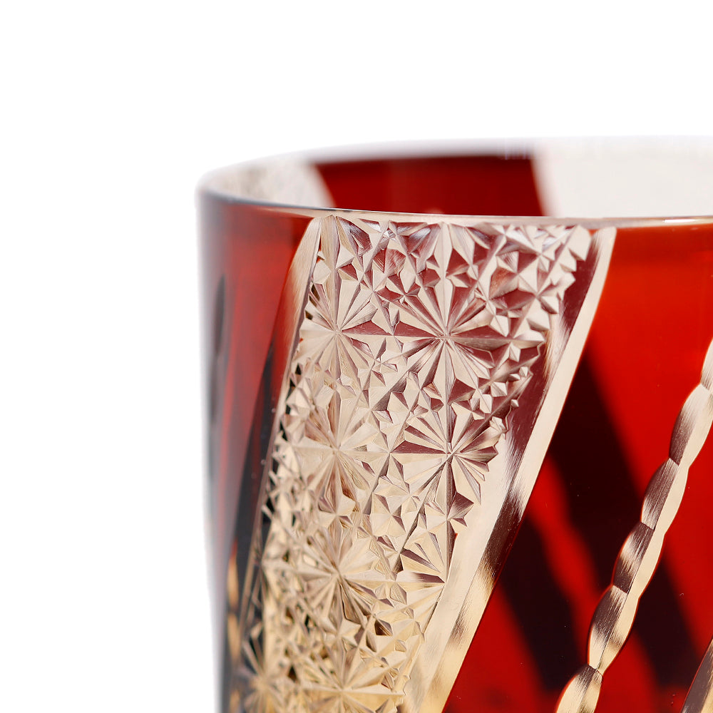 "江戸切子” Edokiriko Gorgeous Brilliance Rock Glass JP-019