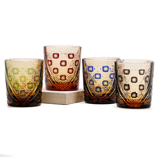 "江戸切子” Edokiriko Gorgeous Brilliance Rock Glass JP-014