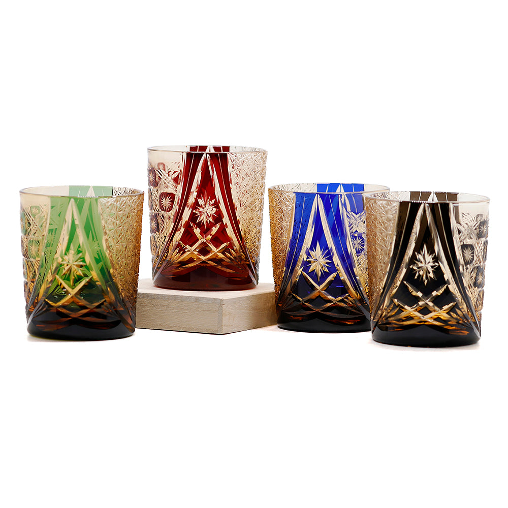 "江戸切子” Edokiriko Gorgeous Brilliance Rock Glass JP-014