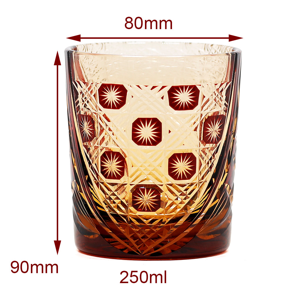"江戸切子” Edokiriko Gorgeous Brilliance Rock Glass JP-014