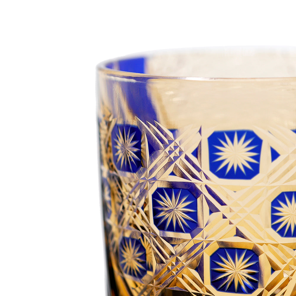 "江戸切子” Edokiriko Gorgeous Brilliance Rock Glass JP-014