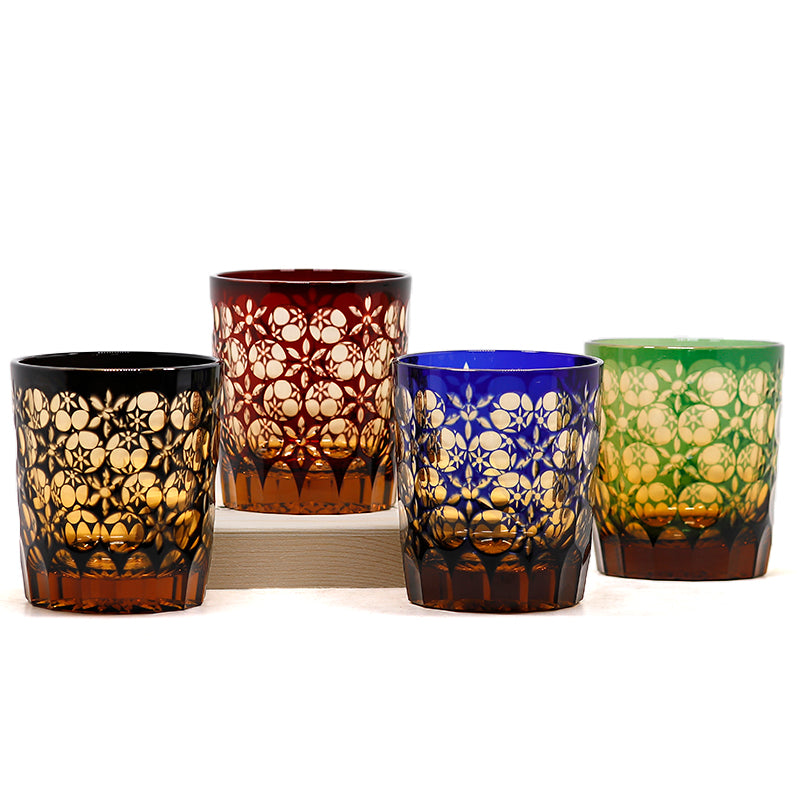 "江戸切子” Edokiriko Gorgeous Brilliance Rock Glass JP-009