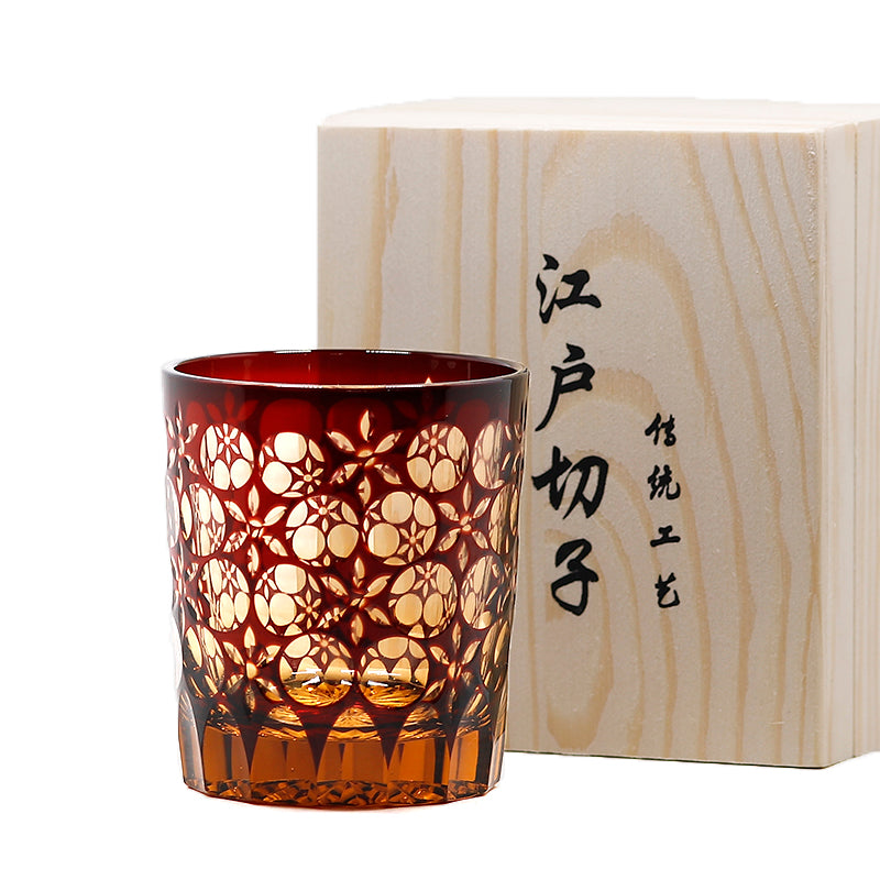 "江戸切子” Edokiriko Gorgeous Brilliance Rock Glass JP-009