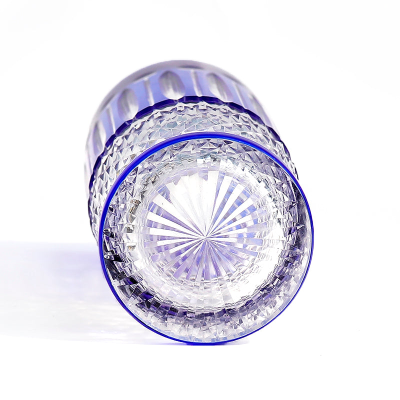 "江戸切子” Edokiriko Gorgeous Brilliance Rock Blue Glass S-7