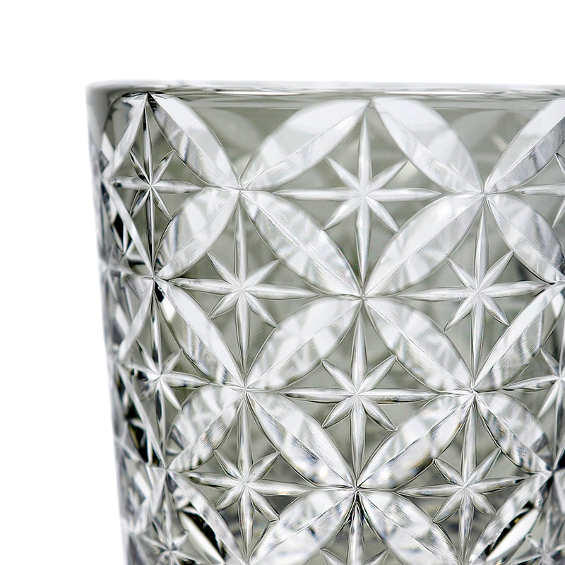"江戸切子” Edokiriko Gorgeous Brilliance Rock Glass Grey JP-040