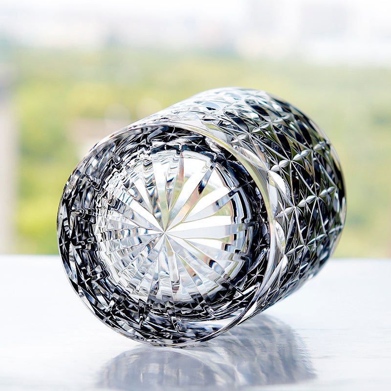 "江戸切子” Edokiriko Gorgeous Brilliance Rock Glass Grey JP-040