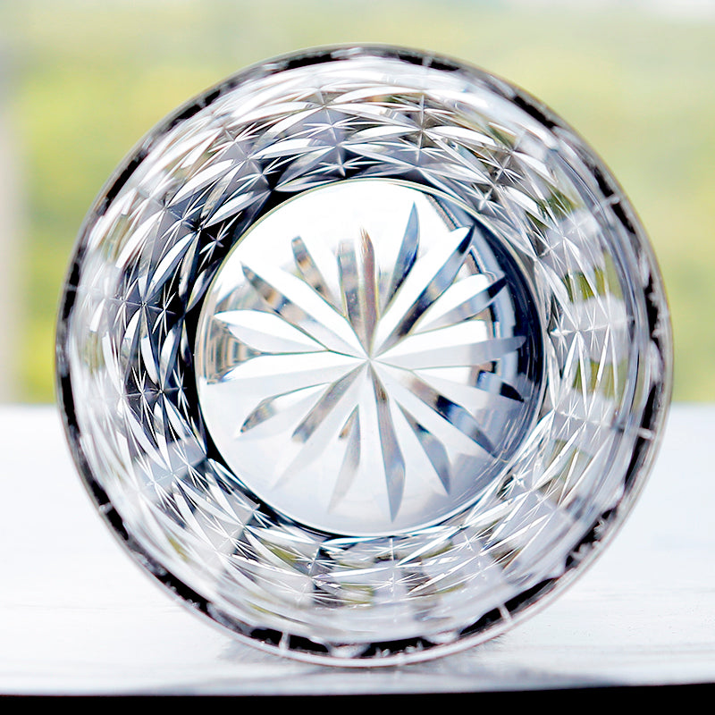 "江戸切子” Edokiriko Gorgeous Brilliance Rock Glass Grey JP-040