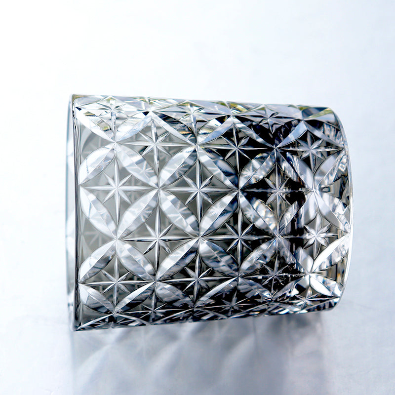 "江戸切子” Edokiriko Gorgeous Brilliance Rock Glass Grey JP-040