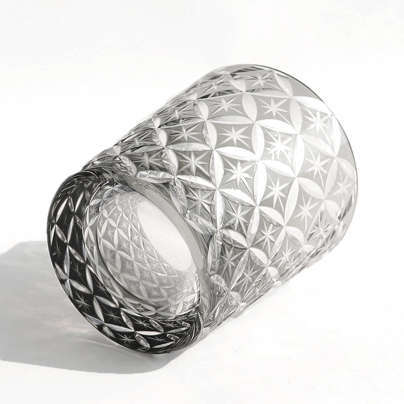 "江戸切子” Edokiriko Gorgeous Brilliance Rock Glass Grey JP-041