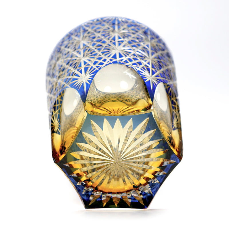"江戸切子” Edokiriko Gorgeous Brilliance Rock Glass Blue JP-040