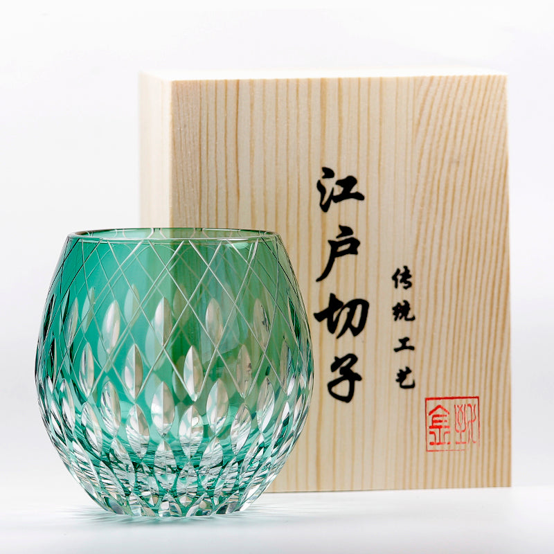 "江戸切子” Edokiriko Gorgeous Brilliance Rock Glass JP-043