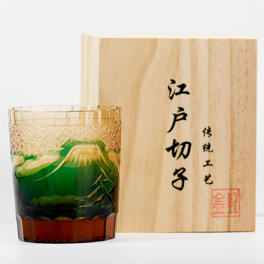 "江戸切子” Edokiriko Gorgeous Brilliance Rock Glass JP-036