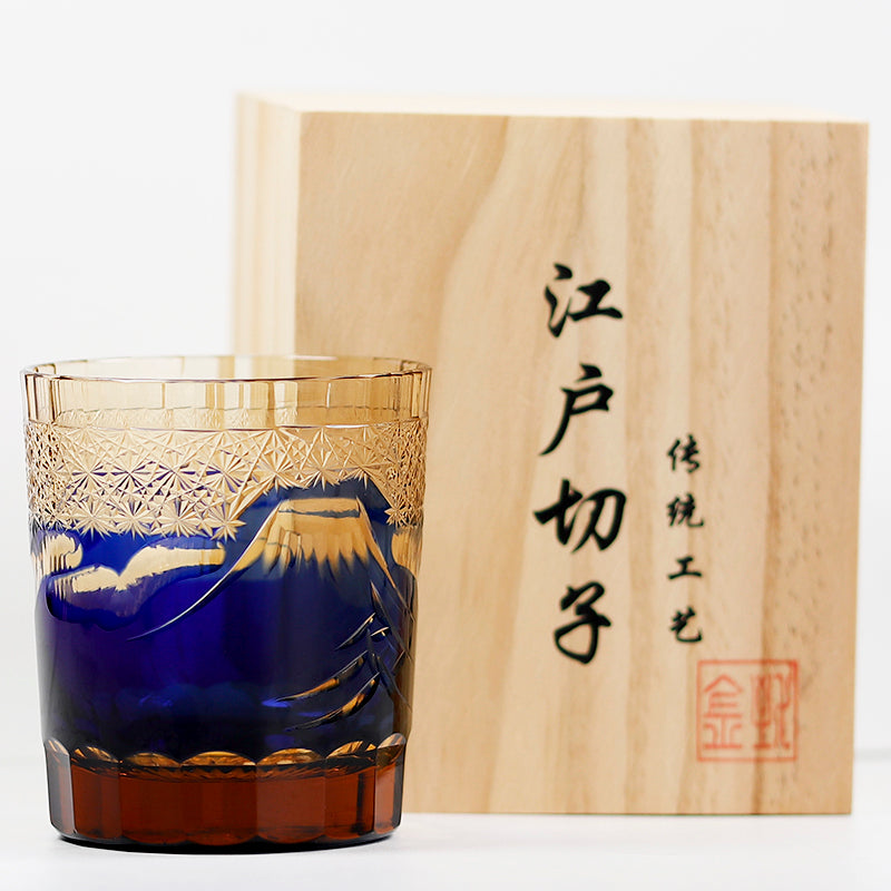 "江戸切子” Edokiriko Gorgeous Brilliance Rock Glass JP-036