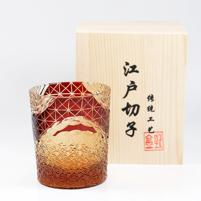 "江戸切子” Edokiriko Gorgeous Brilliance Rock Glass JP-017
