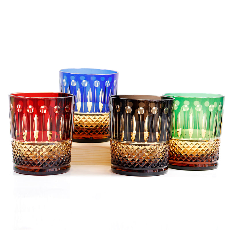 "江戸切子” Edokiriko Gorgeous Brilliance Rock Glass JP-031