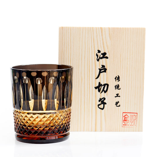 "江戸切子” Edokiriko Gorgeous Brilliance Rock Glass JP-031