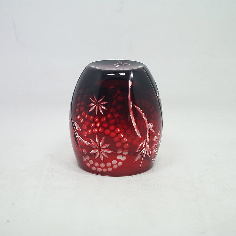 "江戸切子” Edokiriko Gorgeous Brilliance Rock Glass Red S-5