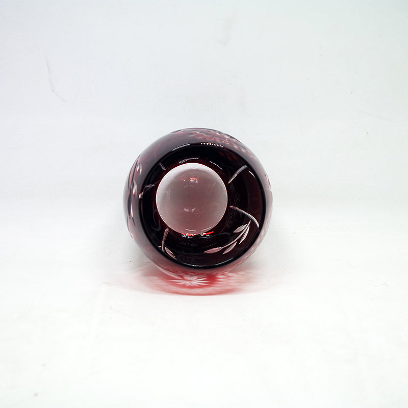 "江戸切子” Edokiriko Gorgeous Brilliance Rock Glass Red S-5