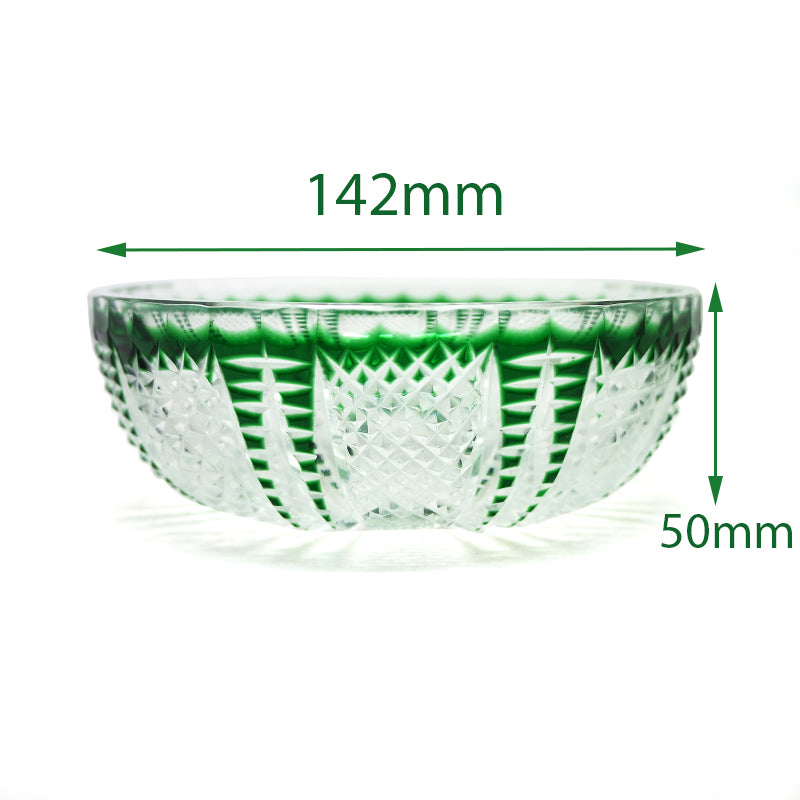 "江戸切子” Edokiriko Gorgeous Brilliance Rock Glass Green S-8