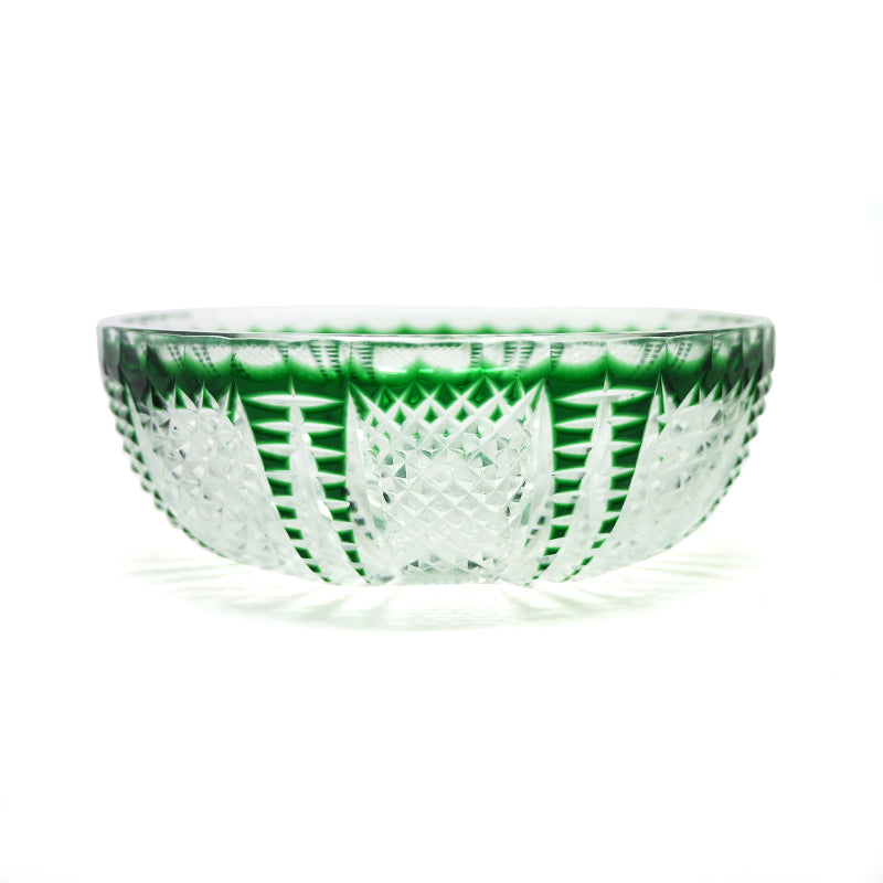 "江戸切子” Edokiriko Gorgeous Brilliance Rock Glass Green S-8