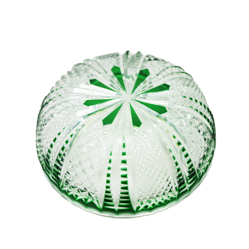"江戸切子” Edokiriko Gorgeous Brilliance Rock Glass Green S-8