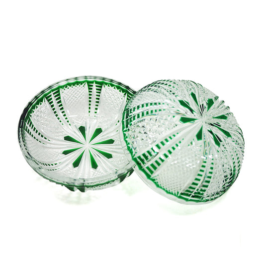 "江戸切子” Edokiriko Gorgeous Brilliance Rock Glass Green S-8