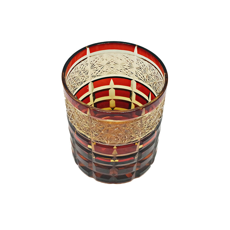 "江戸切子” Edokiriko Gorgeous Brilliance Rock Glass JP-015