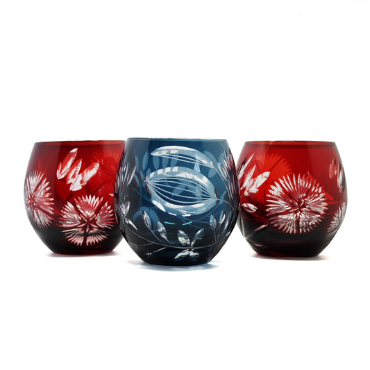 "江戸切子” Edokiriko Gorgeous Brilliance Rock Glass S-1