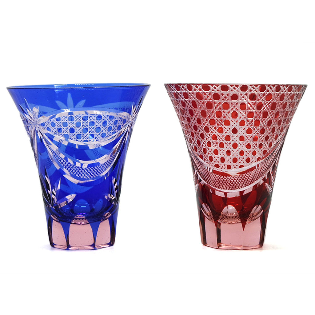 "江戸切子” Edokiriko Gorgeous Brilliance Rock Glass S-4