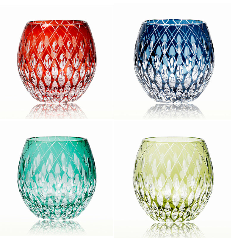 "江戸切子” Edokiriko Gorgeous Brilliance Rock Glass JP-043