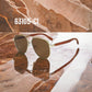 63105-C1 Stylish Sunglasses with colored Wood/Bamboo Frame UV400 Lens fit all weather