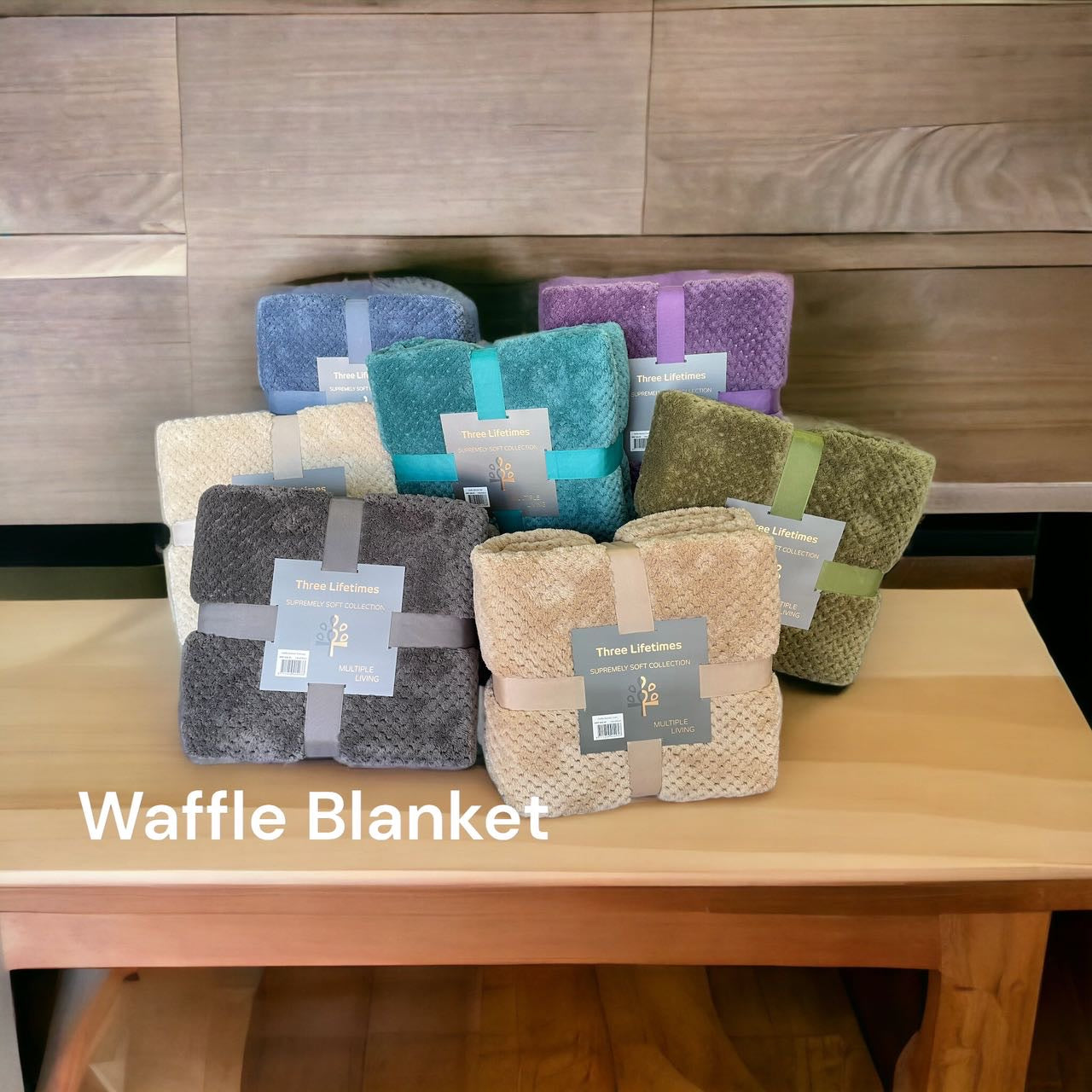 Supermely Soft Micro Fleece Waffle Blanket