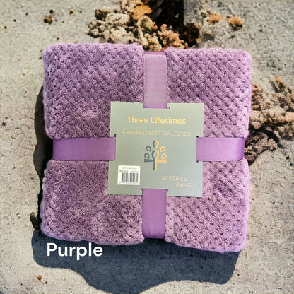 Supermely Soft Micro Fleece Waffle Blanket