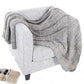Solid Knit Throw Blanket Warm & Cozy for Couch Sofa Bed Beach Travel, Khaki, 50"x60" BTL18160- Grey/khaki/red
