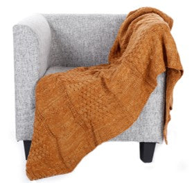 Solid Knit Throw Blanket Warm & Cozy for Couch Sofa Bed Beach Travel, Khaki, 50"x60" BTL18160- Grey/khaki/red