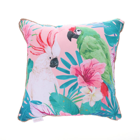 Bird Throw Pillow Cover Watercolor Flower Branches Beautiful Summer Plant Square Cushion