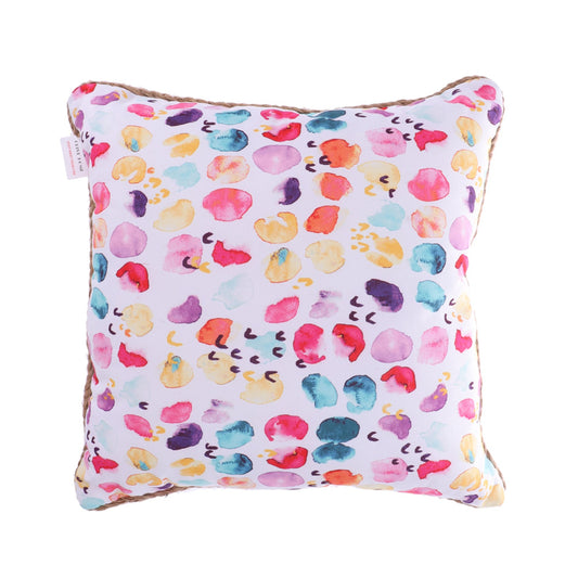 Colorful Blots Pattern Throw Pillow Cover Rainbow Ink Drops Dots Dirty Paint Durable Cushion Case Office