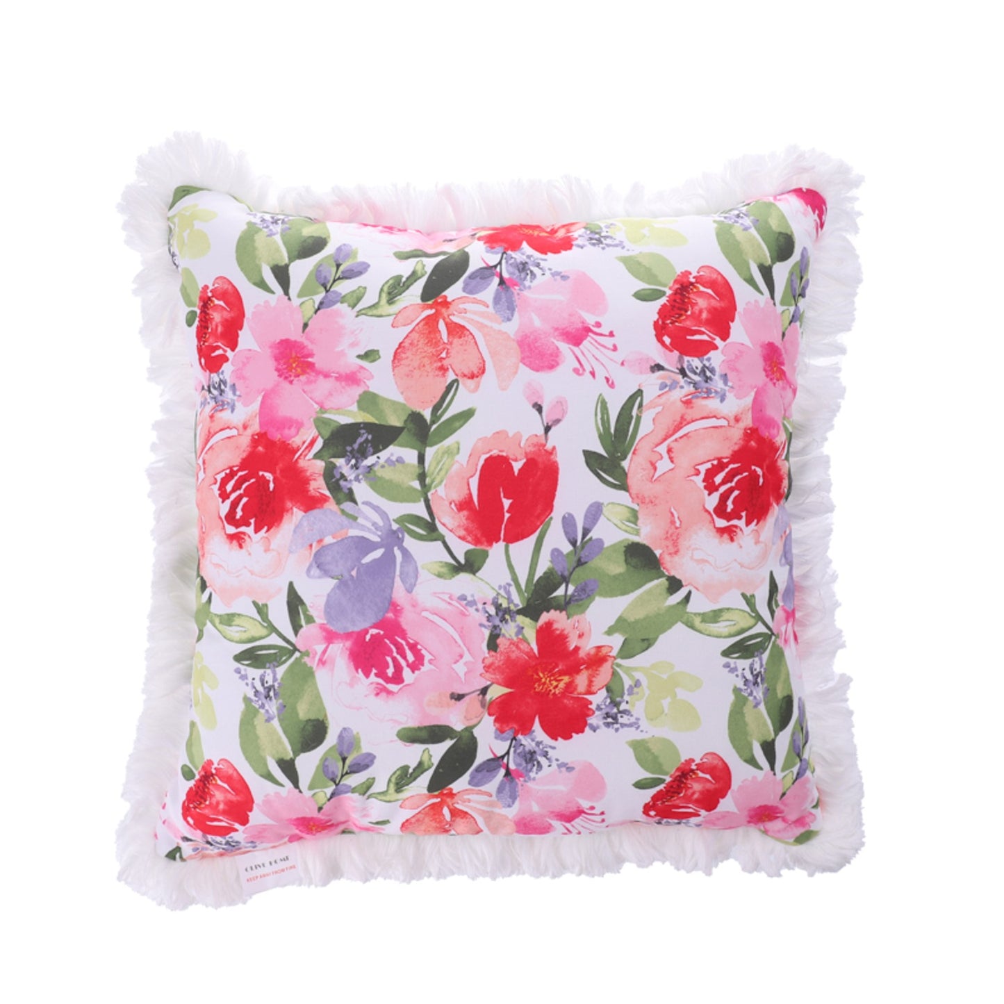 Spring Flower Throw Pillow Covers Colorful Butterfly Dragonfly Dandelion Decoration Outdoor Watercolor Cushion Home Decor for Patio Balcony Cushion