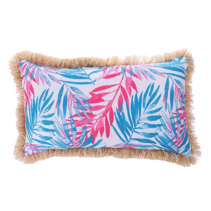 Doitely Tropical Leaves Pillow Covers Cotton Linen Decorative Summer Palm Leaves Throw Cushion Cover for Sofa Bed Car Couch,