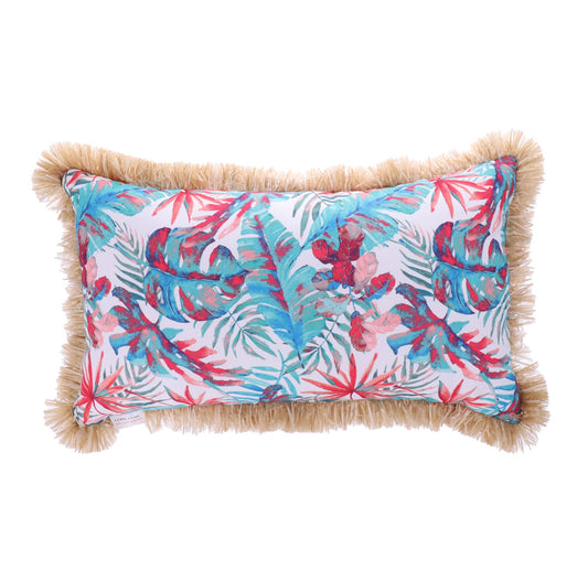 colorlife Hello Summer Monstera Deliciosa Throw Pillow Cover,30*55*52 cm Seasonal Cushion Case Decoration for Sofa Couch