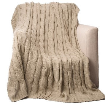 Soft Cozy Chic Trave Knitted Blankets for Bedroom Living Room for Sofa Chair 50"x60"  cream/navy/khaki/pal blue/grey/brown/red