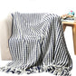 Navy and White Chain Link and Cable Knit Fashion  Throw Blanket. 60" x 50" inches BTL15023-Blue & white