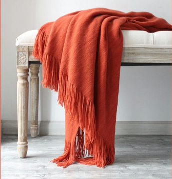 Solid Blanket Cross Woven Couch Throw Knitted with Lightweight for Bed Or Sofa Decorative BTL18131
