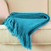 Solid Blanket Cross Woven Couch Throw Knitted with Lightweight for Bed Or Sofa Decorative BTL18131