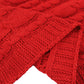 Cable Knitted Chenille Throw Blanket with Sherpa Lining for Bed Sofa Couch Decor Super Soft Cozy BTL18148-red