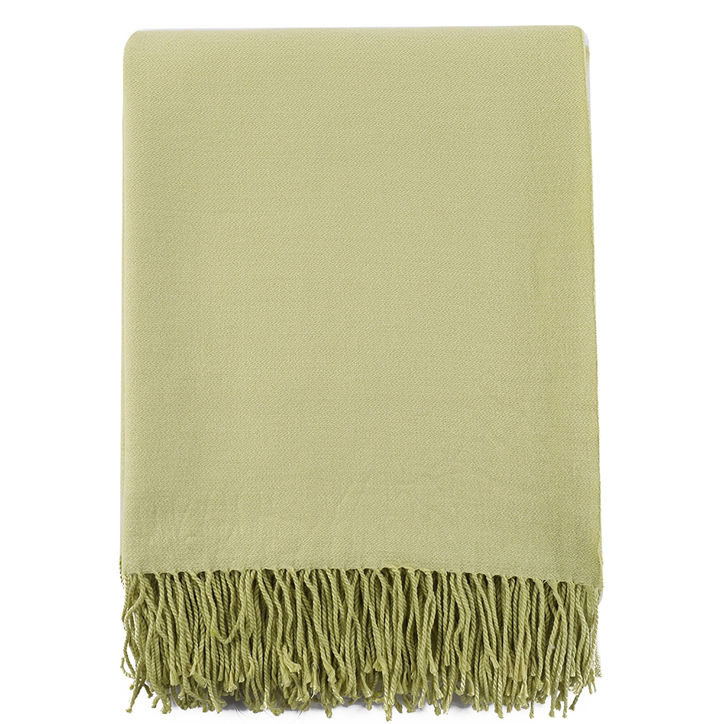 Knitted Throw Blanket Fringe Dusty Slate Grass Green Tassel Boho Decor Outdoor Woven Textured Soft Lightweight