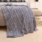 HOME Navy Cable Knit for Couch, Soft Cozy Chic Navy Trave Knitted Blankets for Bedroom Living Room Blanket