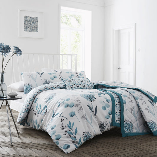 Inky floral tea Reversible Paisley All Season Quilt Set.Cloverley Bedding Collection