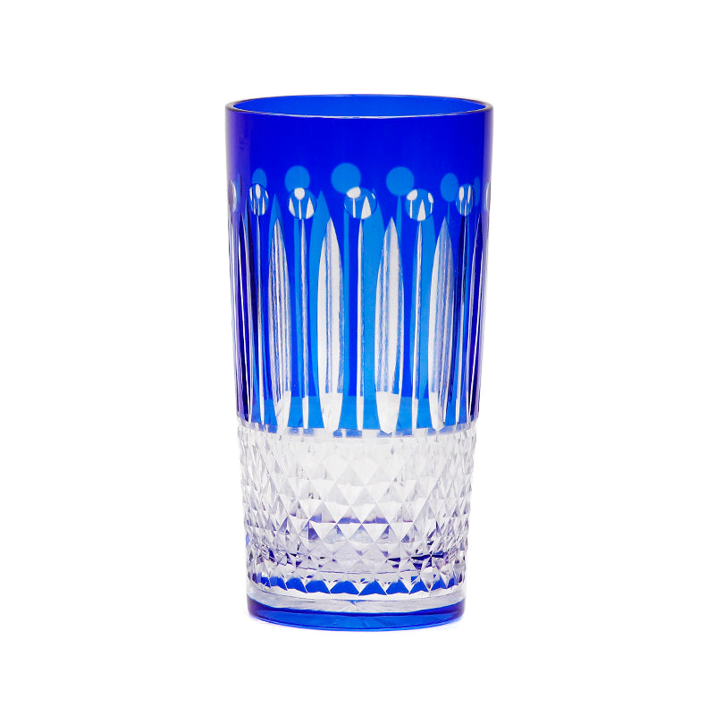 "江戸切子”　Edokiriko Gorgeous Brilliance　Rock Blue Glass S-7