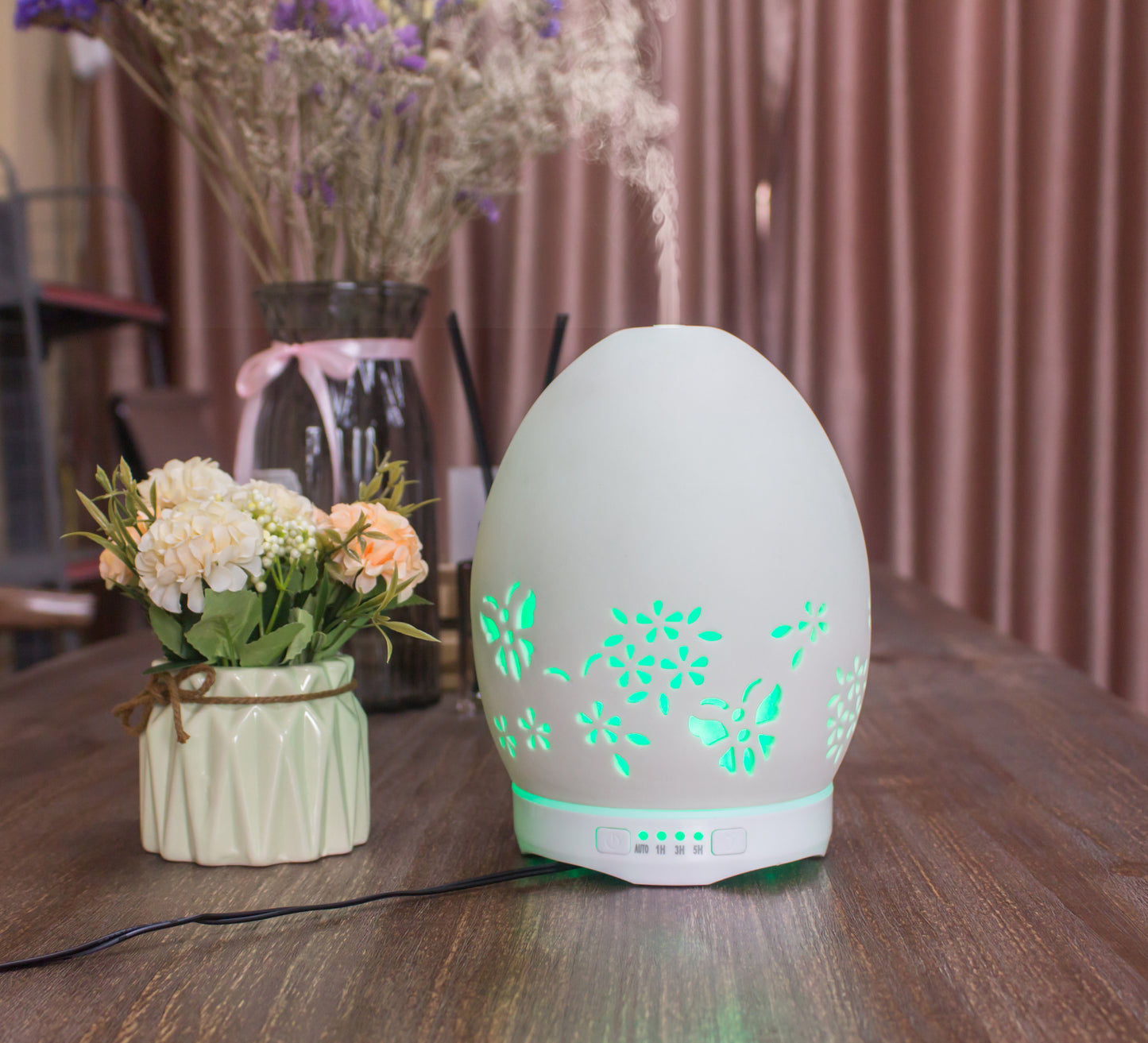 Ultrasonic Cool Mis Diffuser Atomiser Metal Aroma Oil Humidifier with Waterless for Home Butterfly PY-140
